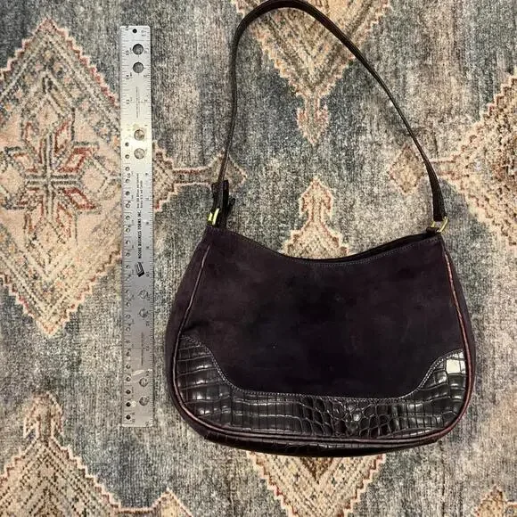 Vintage 90s Y2K Leather Baguette Bag Made in Italy - Picture 4 of 6